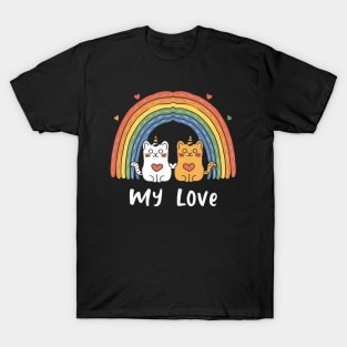 My Rainbow Cat is My Valentine T-Shirt